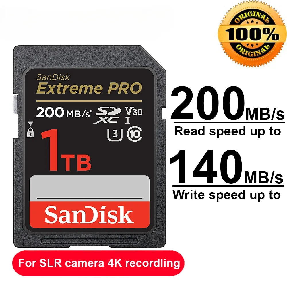 Original Extreme PRO U3 4K 6K 8K C10 V30 V60 V90 SDHC Memory Card SD UHD Video SDXC sd Card UHS-I UHS-II for SLR 3D Canon Camera