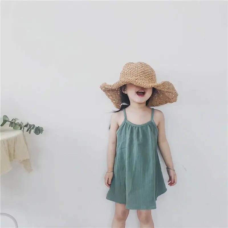 Cute Cotton Baby Dresses One-piece Summer Beach Sundress Muslin Dress for Girls Christening Carnival Costume Baby Newborn Items