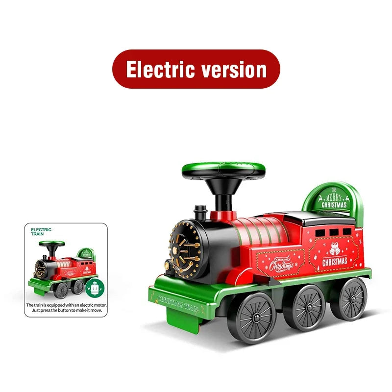 Christmas Retro Train Kids Riding Rail Car Toy with Lights Sounds Electric Track Train Model Children's Toy Xmas New Year Gifts