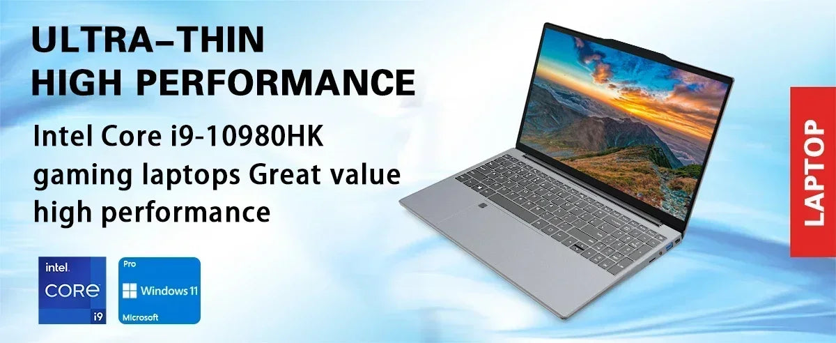 Intel I9-10980HK 14.1 Laptop,32GB RAM 2TB NVMe SSD,Win11 Pro,WiFi6 BT5.2 4K Screen,Thin Notebook for Gaming Design Office Work