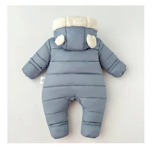 Baby clothes, winter clothes, newborn jumpsuit with fleece and cotton clip baby winter bag handbag foot double zipper