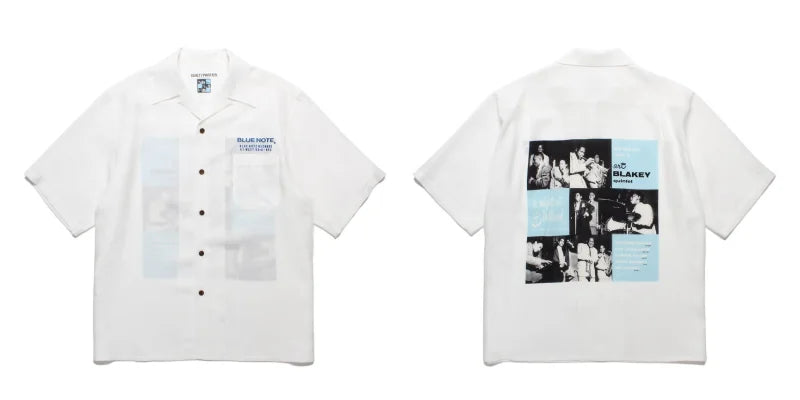 High-end Summer WACKO MARIA Solid Color Cursive wackomaria Embroidery Logo Simple Hawaii Short Sleeve Shirt