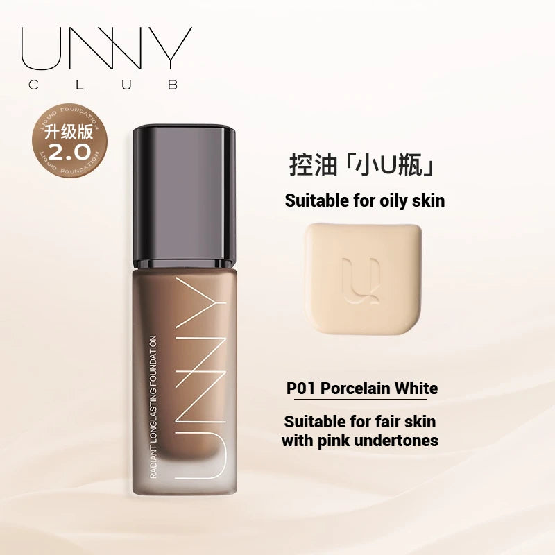 UNNY Liquid Foundation Concealer Matte Moisture Oil Control Long-lasting Full Coverage Dark Circle Face Base Makeup