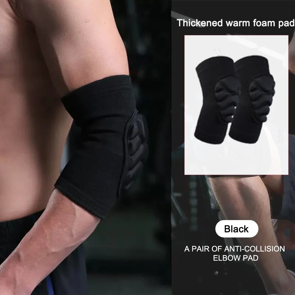 1Pair Knee Elbow Pads,Thick Sponge Collisioned Kneepads for Sports,Protective Knee Support Sleeve for Basketball Running Cycling
