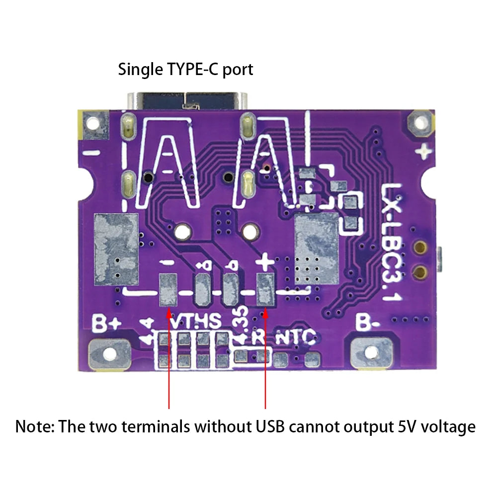 Type-C USB 5V 3A Boost Converter Step-Up Power Module Charge/Discharge Battery Protection Board With Switch LED Indicator