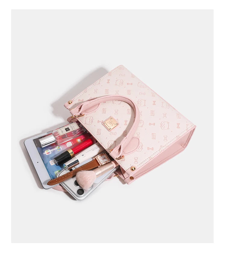 Elegant Solid Color Leather Diaper Bag For Women Designer Crossbody Messenger Large Capacity Fashionable Luxury Tote Bag