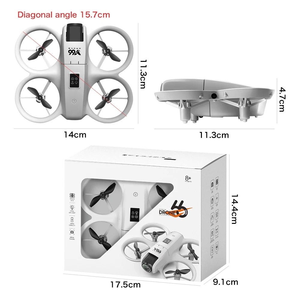 V66 Mini Drone With Camera 4K HD WiFi FPV Drone Obstacle avoidance Pocket Remote Control Helicopter Quadcopter Gift For Kids Toy