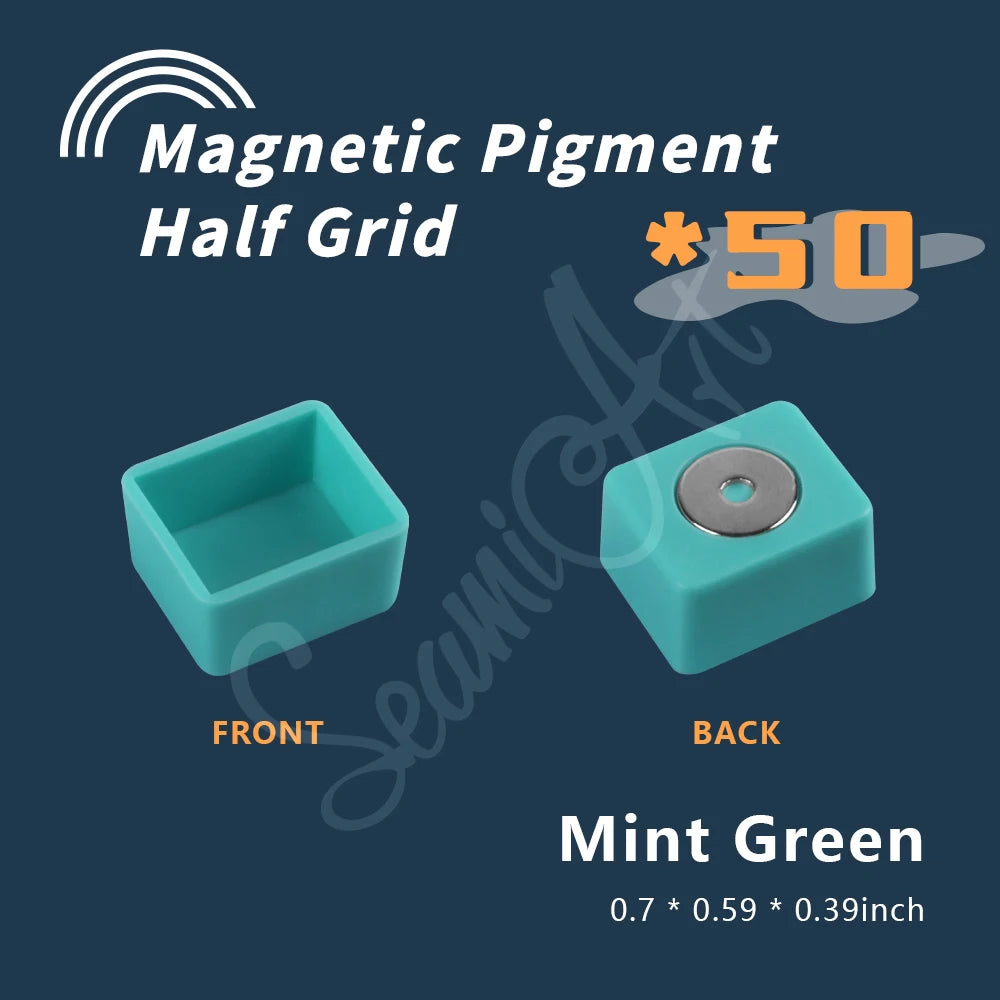 SeamiArt 50pcs Magnetic Half Pans Four colors for Watercolor Tube Subpackage Tin Box Palette Painting Tools Art Supplies