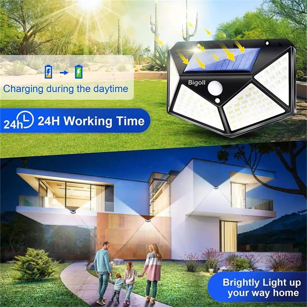 Outdoor 100 LED/468 LED Solar Light Motion Sensor Waterproof Solar Light Solar Power Garden Corridor Decoration Emergency Light