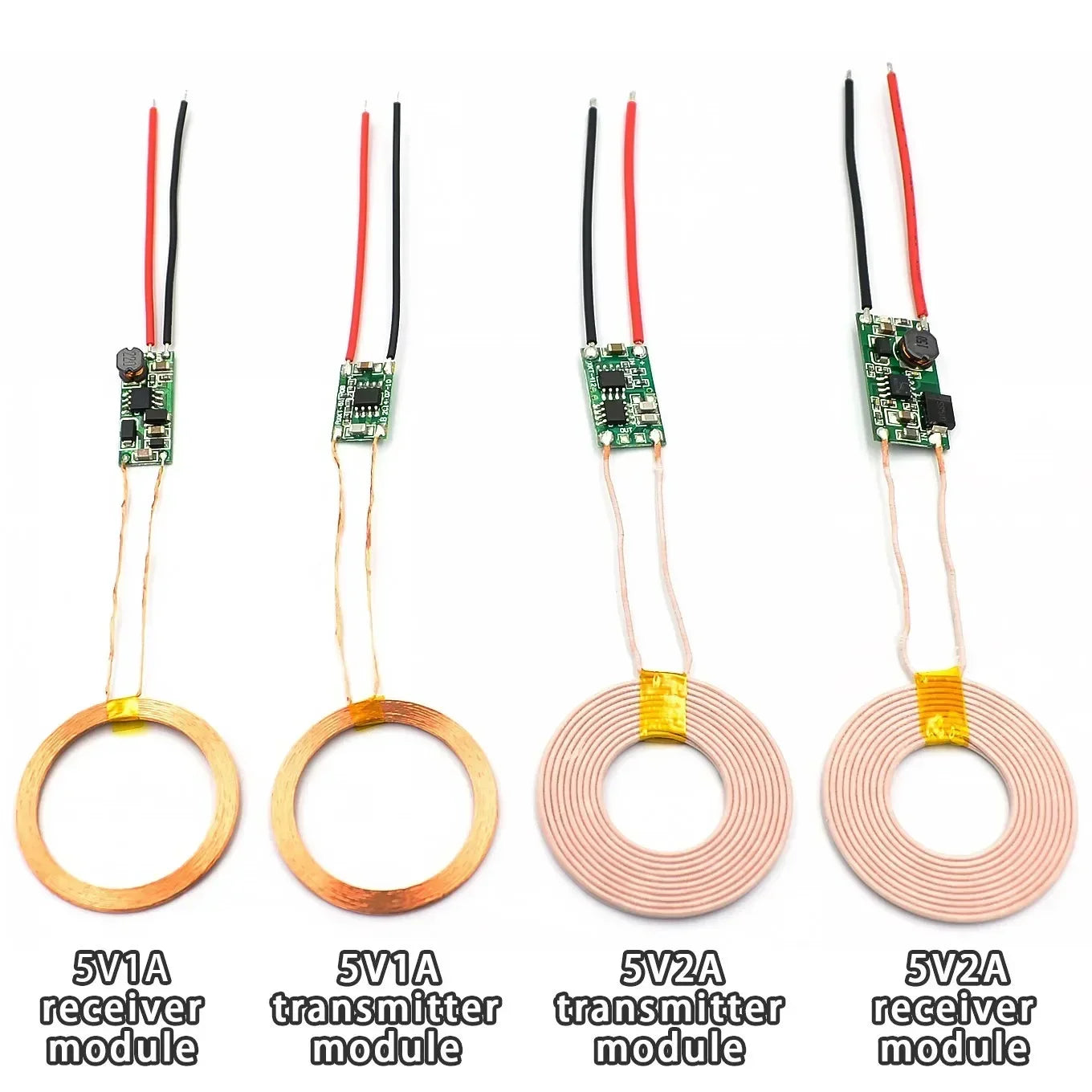 5V 1A/2A Wireless Power Supply Module Wireless Charger Module Transmitter Receiver Terminal Circuit Board Module for DIY