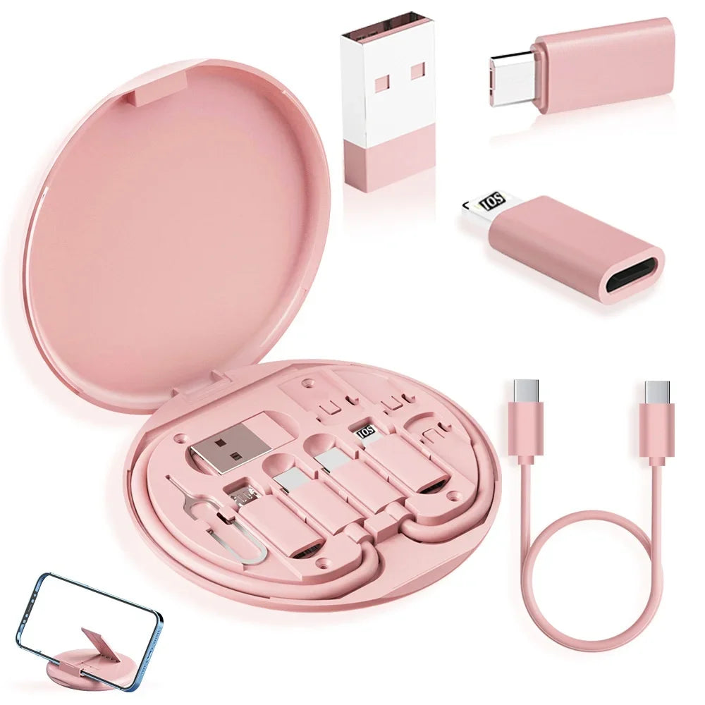 60W Multi USB Type C to C ，Charging Adapter Cable Kit USB C to Lighting Conversion Set USB A & Type C to Micro/Type C/Lighting