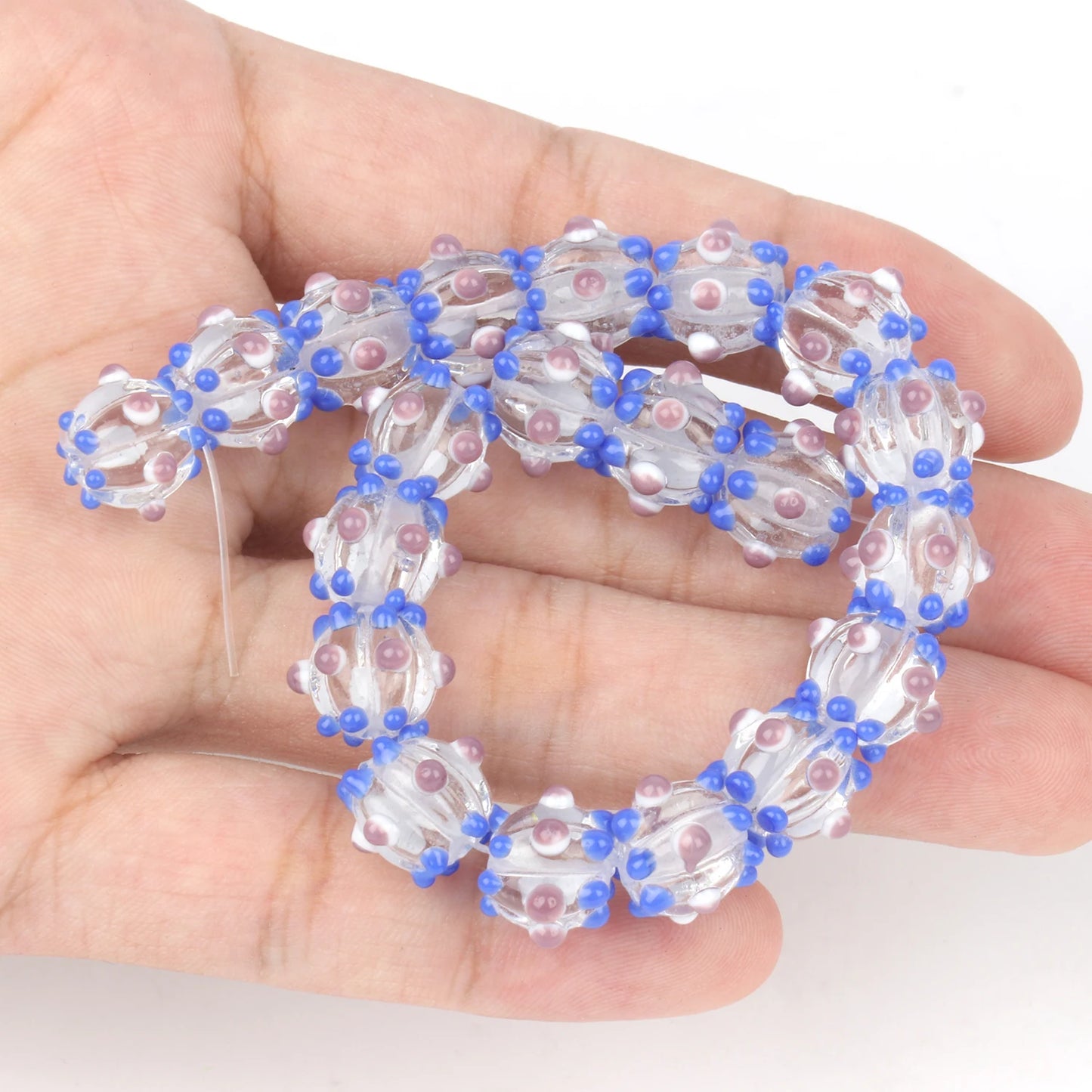 10mm Multicolor Murano Pumpkin Spot Lampwork Glass Loose Spacer Large Beads For Jewerly Making Diy Bracelet Earring Accessories