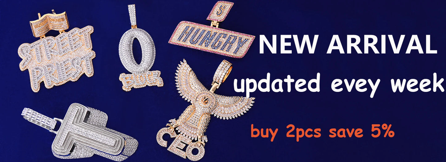 Bubble Letter Iced Out Money Wayy Necklace Pendant for Men Prong Setting Real Gold Plated Hip Hop Jewelry