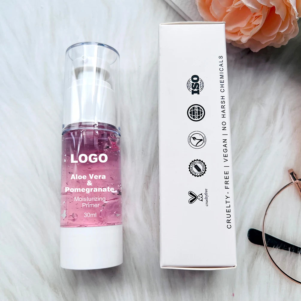 30ml Private Label Primer Custom Logo Oil-controlling Pomegranate Nourishing Bulk Makeup Face Base Waterproof Beauty Vegan