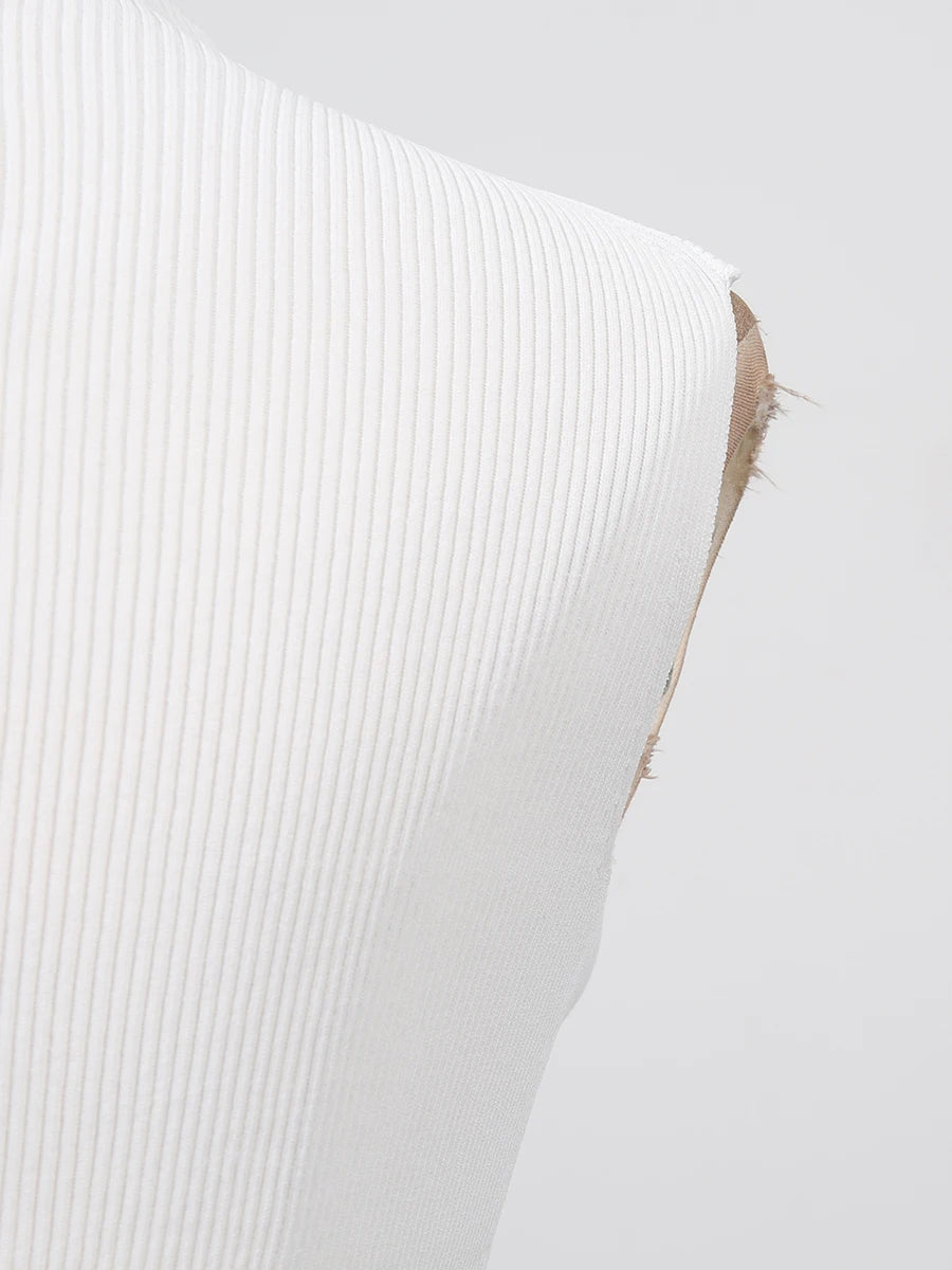 VGH American Casual Spliced Hollow Out Vest for Women Stand Collar Sleeveless Slimming Minimalist Tank Top Female Clothing New