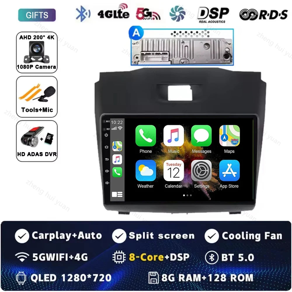 Android 15 Car Carplay Player For Chevrolet Holden S10 TRAILBLAZER COLORADO ISUZU DMAX GPS Radio Audio Multimedia Stereo BT Navi