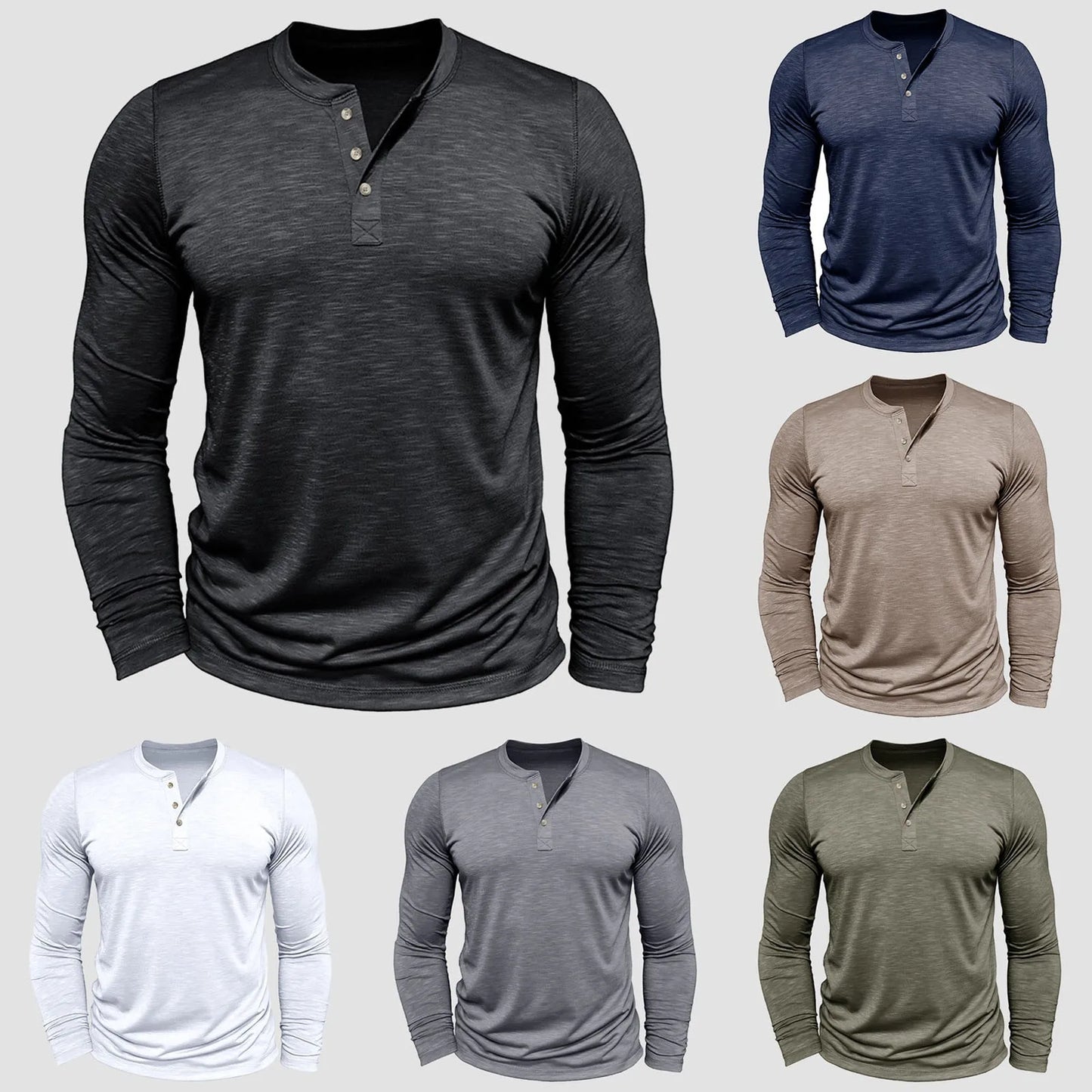 Mens Slub Cotton Open Leg Shirt Breathable Long Sleeve Mens Tshirt Top  Half Button Lightweight Large Shirts For Men