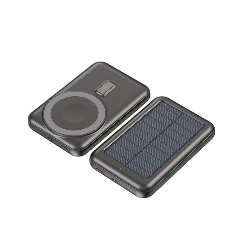 Solar Power Bank 10000mAh Magnetic Wireless Charger Magsafe Powerbank for iPhone 16 15 14 13 12 Mini Portable Induction Charger
