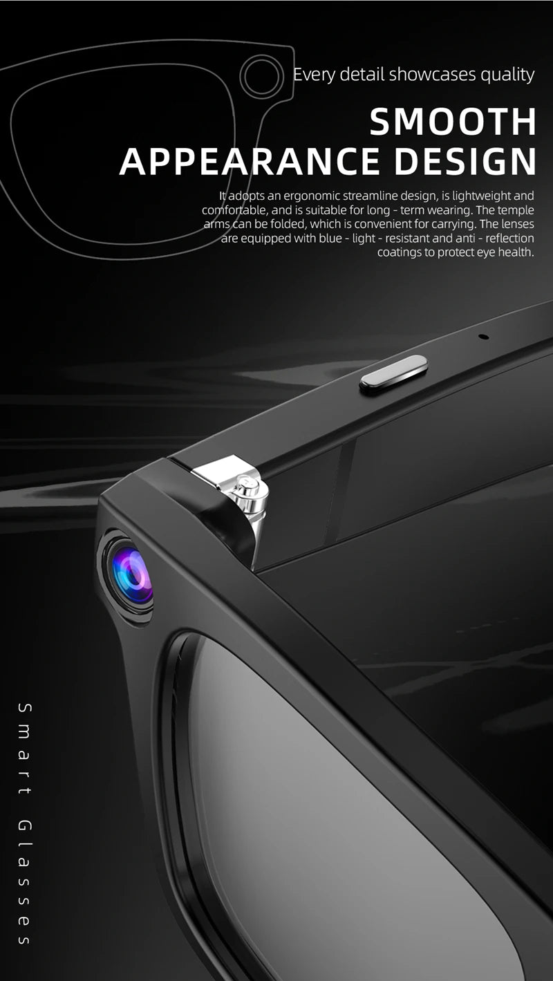 Xiaomi AI Smart Camera Glasses 6K HD With Long-lasting Battery Voice Assistant Control Calling Music Outdoor Photo-grey Glasses