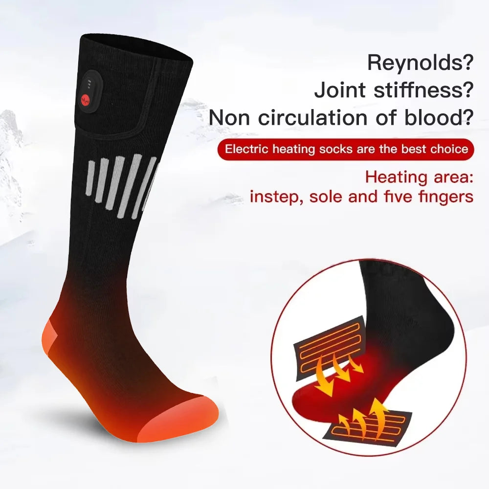 Winter Heated Socks Battery Case Thermal Socks Men's Women's Heating Foot Warmer Electric Socks Warm Sock Cycling Ski