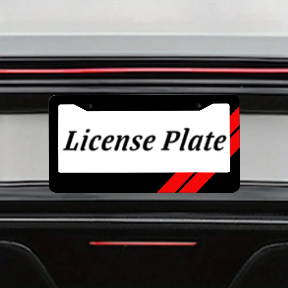 Red two bar diagonal license plate holder, Dodge black matte aluminum license plate holder, suitable for American vehicles