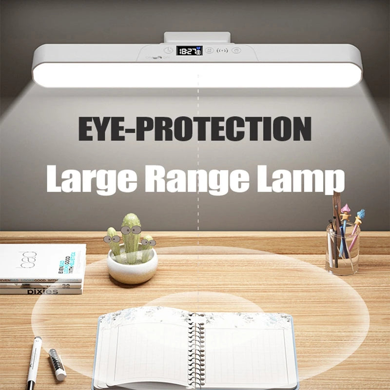 Eye-care Magnetic Desk Lamp USB Rechargeable LED Night Light Battery Status & Time Display Reading Light Table Lamp for Kitchen