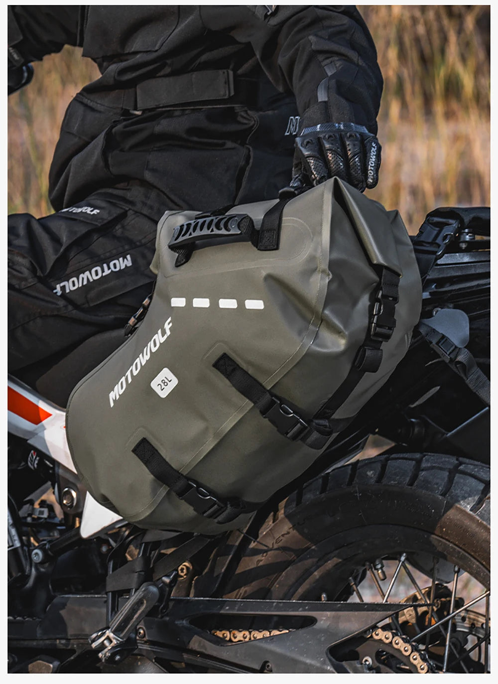 Waterproof Motorcycle Bag 18L 28L 48L Motorcycle Saddle Side Bag Large Capacity Universal Fit Motorcycle Pannier Bag