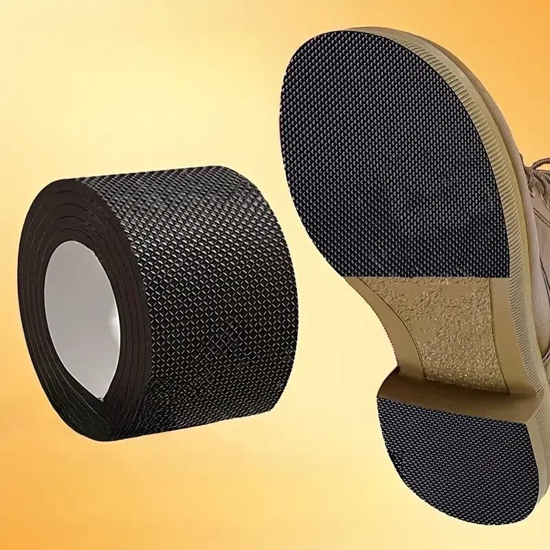 Shoe Sole Grips, 1 Roll Anti-Slip & Wear-Resistant Pads for Heels & Sneakers. Noise-Free, Textured Black Surface