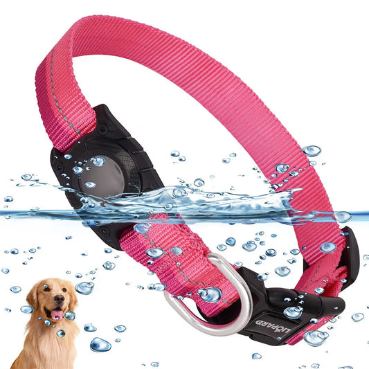 All Seasons 360Reflective Polyester Dog Collar Airtag Protect Case IP68 Waterproof Full Body Covered Airtag Collar Holder