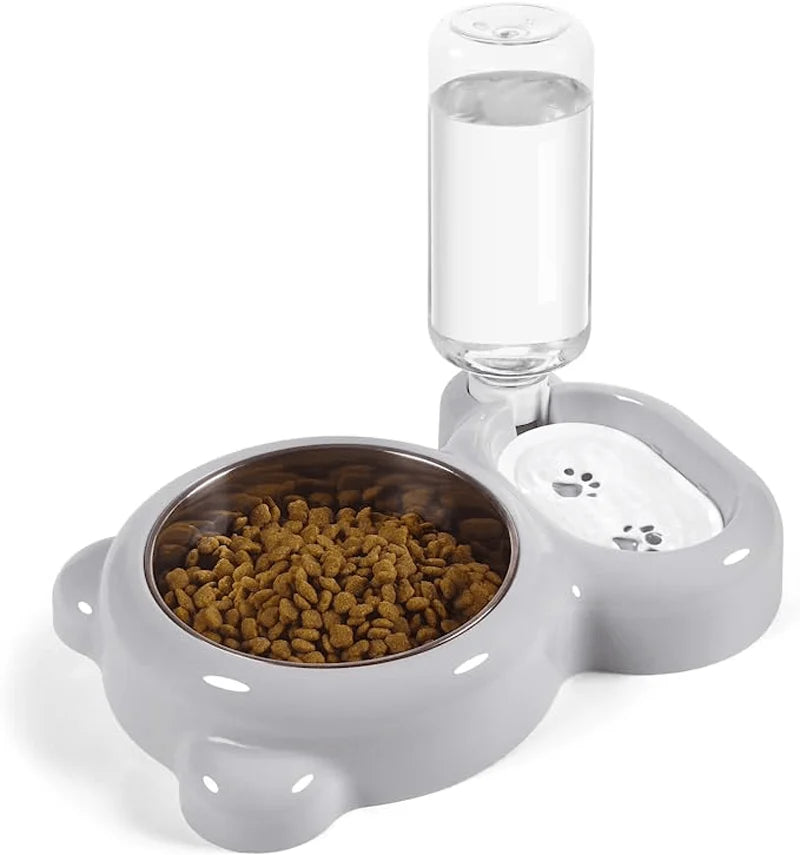 Keep Your Pet Hydrated and Well-Fed with This 2-in-1 Food and Water Bowl Set and Automatic Water Bottle!