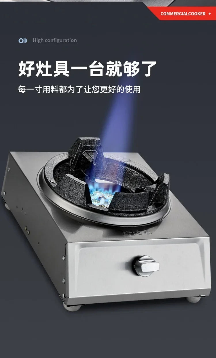 Single Double Burner Stainless Steel Gas Stove High Pressure LPG Commercial Home Cooking IAA