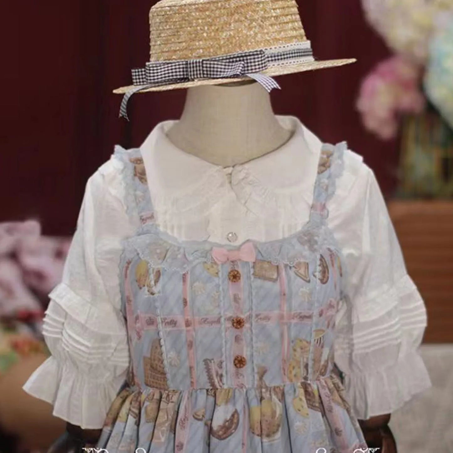 Spring Blouse Women Japanese Kawaii Cute Lace Patchwork Peter Pan Collar Shirt Vintage Sweet Embroidery Top Blusas