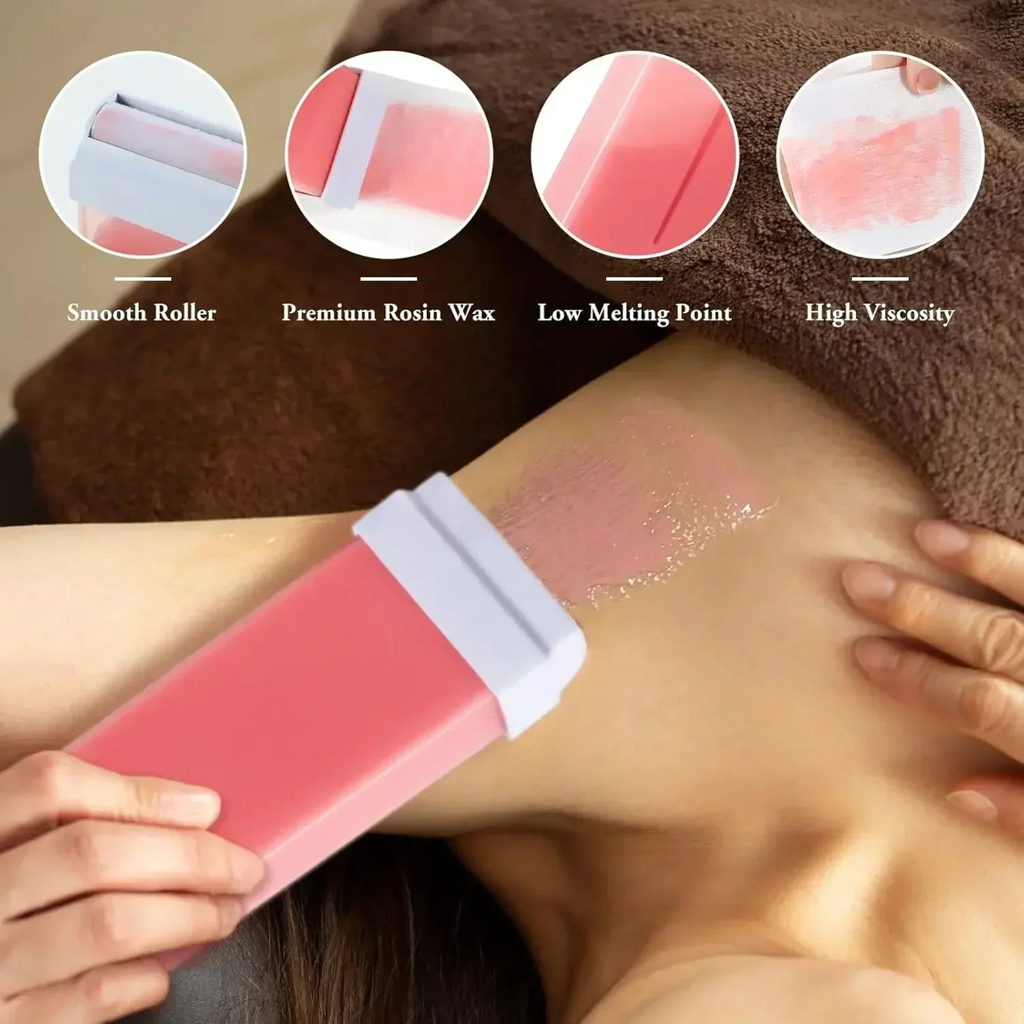 Roll on Wax Rose Aloe Wax Roller Refill Painless Hair Removal Wax Cartridge Depilatory Wax Warmer For Bikini Body Hair Removal