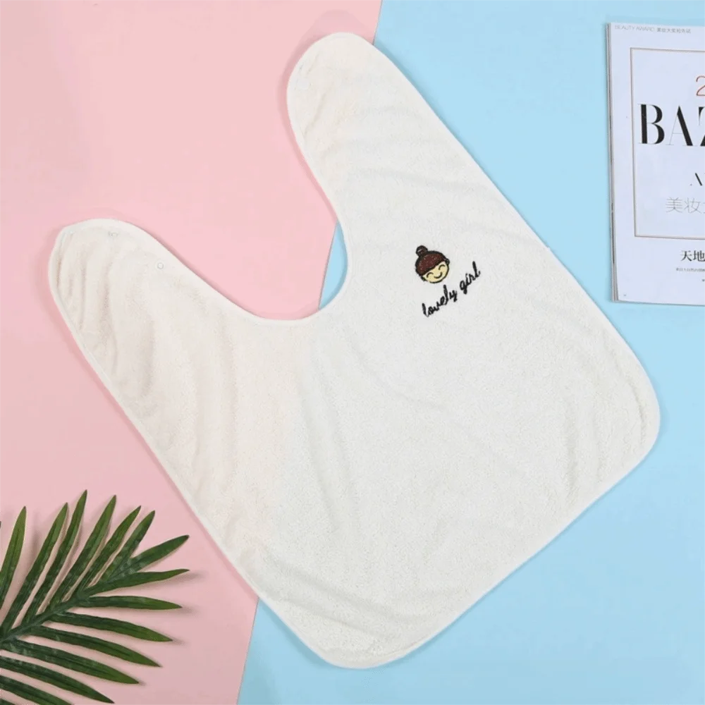 Soft Baby Bibs Skin Friendly Water Absorbent Children's Washcloth Adjustable Snaps Toddler Face Towel for Feeding Eating