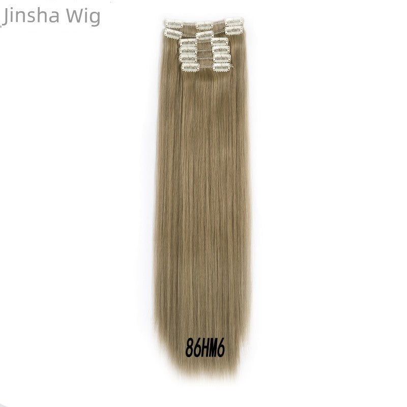 Wig Set One-Piece Seamless Long Straight Hair Piece Thickened Increase Hair Amount Nature Realistic Extension Hair Piece