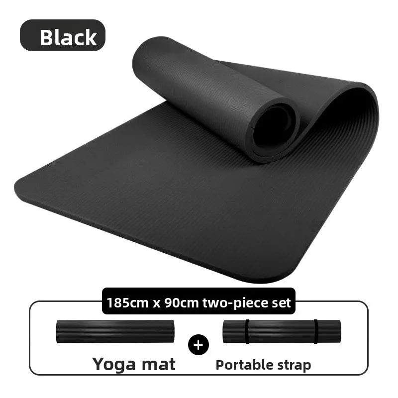 Thiened Yoga Mat for Men Fitn Yoga Mat S Allowed Yoga Mat for Home Use Non-Slip Nbr Material Pure Color Design