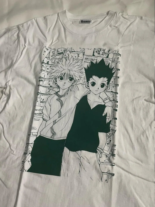 2025 Full Time Warm and Comfortable Hunter Japan Anime Clothes Graphic T Shirts Vintage Oversize Pure Cotton Tops Tees Unisex