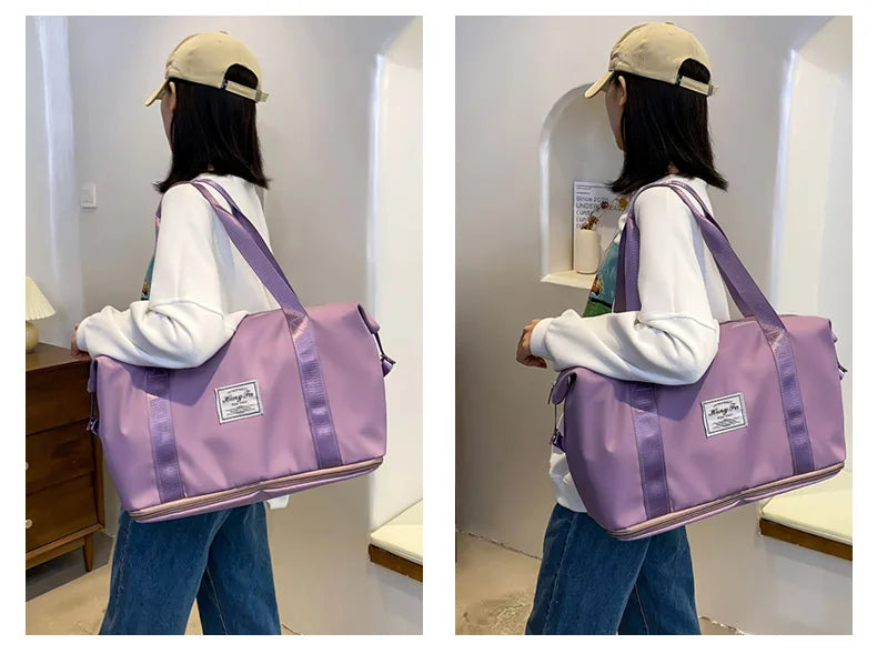 UNIXINU Carry On Travel Duffle Bag Nylon Waterproof Sports Gym Tote Bags for Women Large Capacity Storage Luggage Handbag