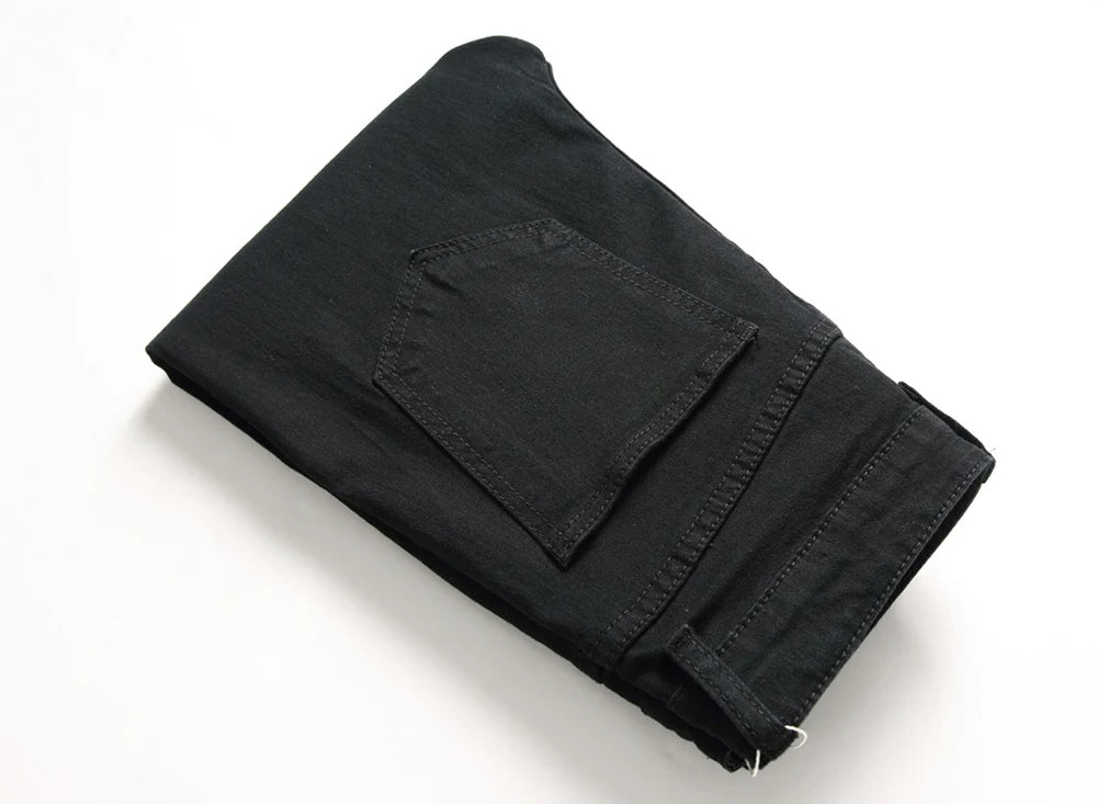 Jeans For Men Fashion Ripped Biker Skinny Jeans Men's clothing Denim Trousers High Street Slim Jogging jean Pants homme