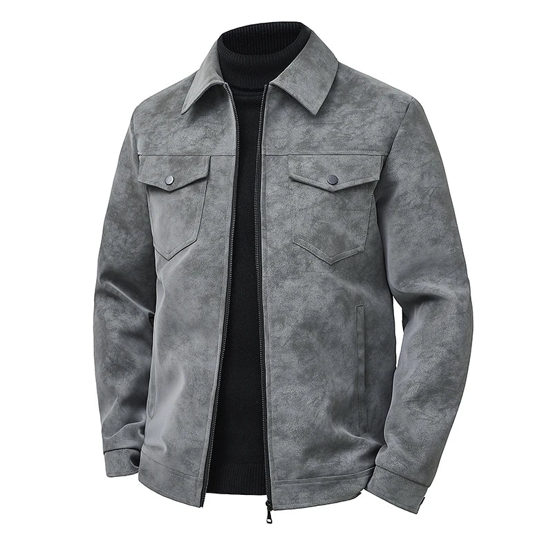 Jacket Spring and Autumn New Style Solid Color Simple High Quality Fashion Trend Casual Versatile Comfortable Men's  Retro  Coat