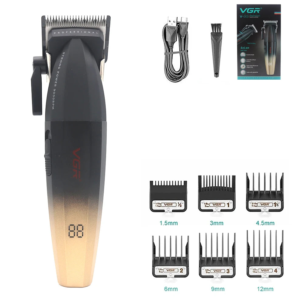 VGR WMARK Professional Hair Clipper for Men DLC Blade 9000RPM Double Foil Professional Barber Machines V003 V906 NG7982