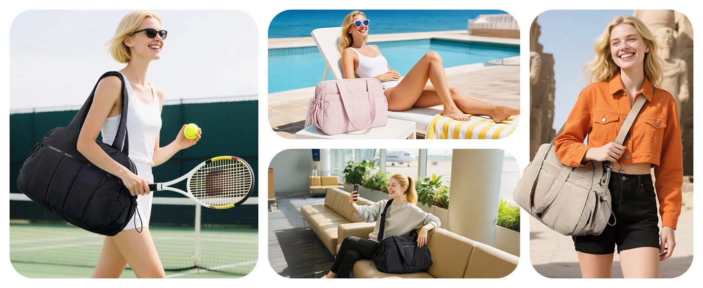 BAGSMART Women Duffle Bag for Travel with Wet Pocket Lightweight Water Resistant Carry on Weekender Gym Bag