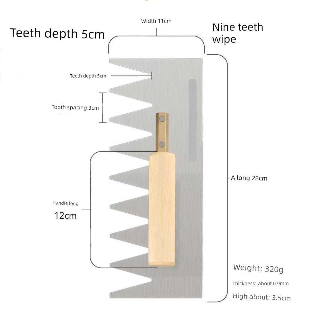 Tile Serrated Spatula Square Tooth Toothed Plastering Knife Paving Tile Plastering Knife Flat Gray Batch Ash Spoon Masonry Tool
