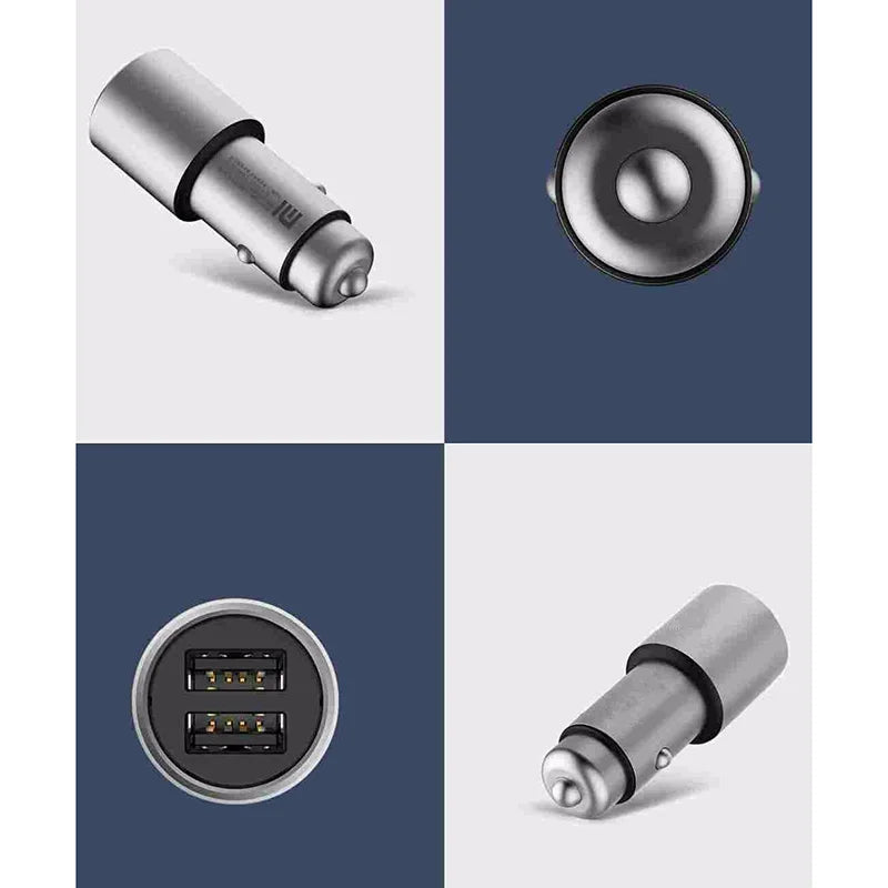 Original Xiaomi Mi Car Charger QC3.0 with 2 Dual USB Quick charge Max 5V/3A 9V/2A 15V/1.5A Metal Style car gift