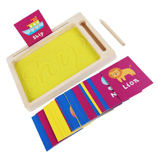 Toddler Toys Sand Painting Set Letter Traying Alphabet Letters Sensory for Writing Wooden Learning Child