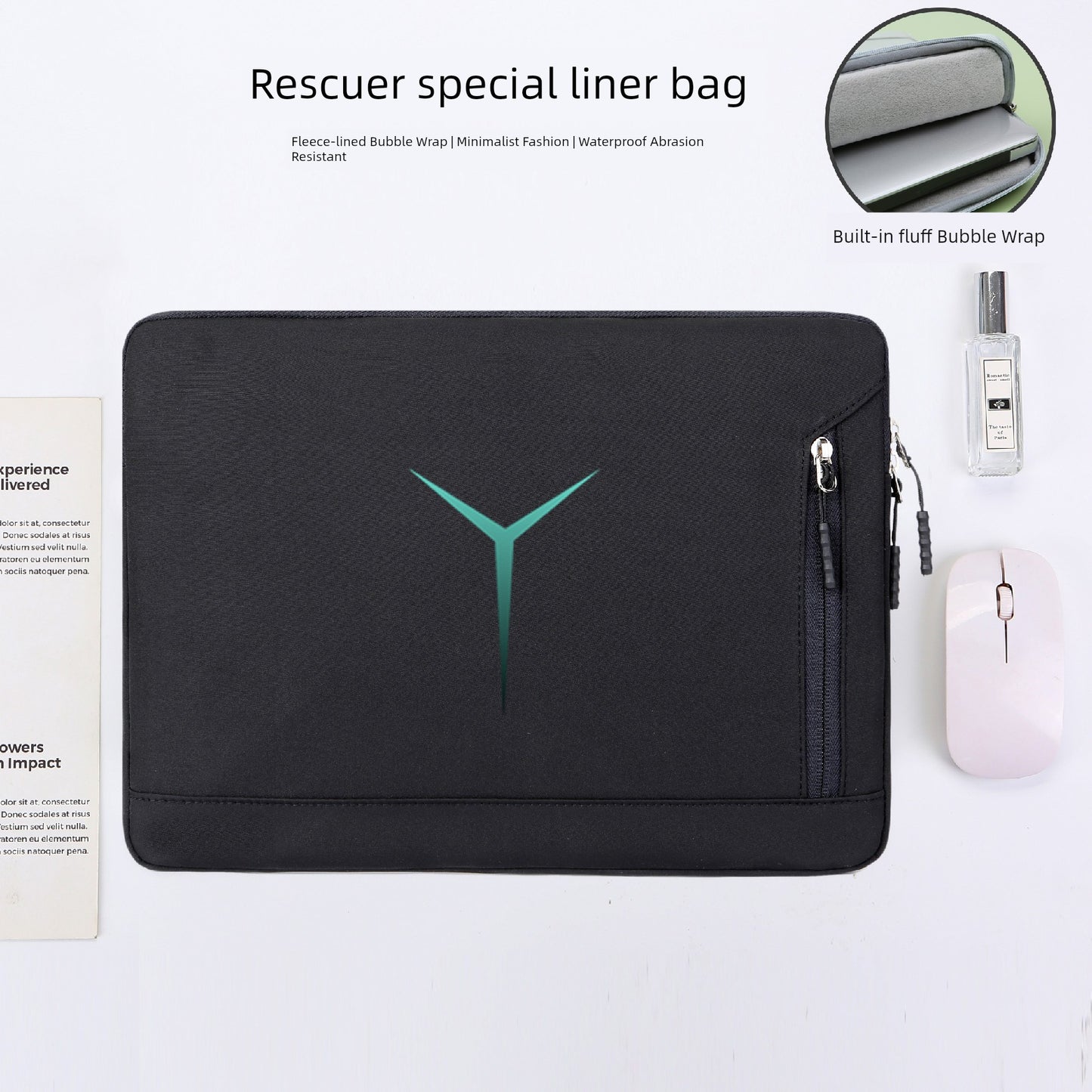 Suitable for Lenovo Saver Y9000p Laptop Liner Bag Y9000 Game Book R9000/Y7000 Waterproof 2025 Shockproof Fleece-lined Protective Case 15.6-Inch/16-Inch Computer Bag