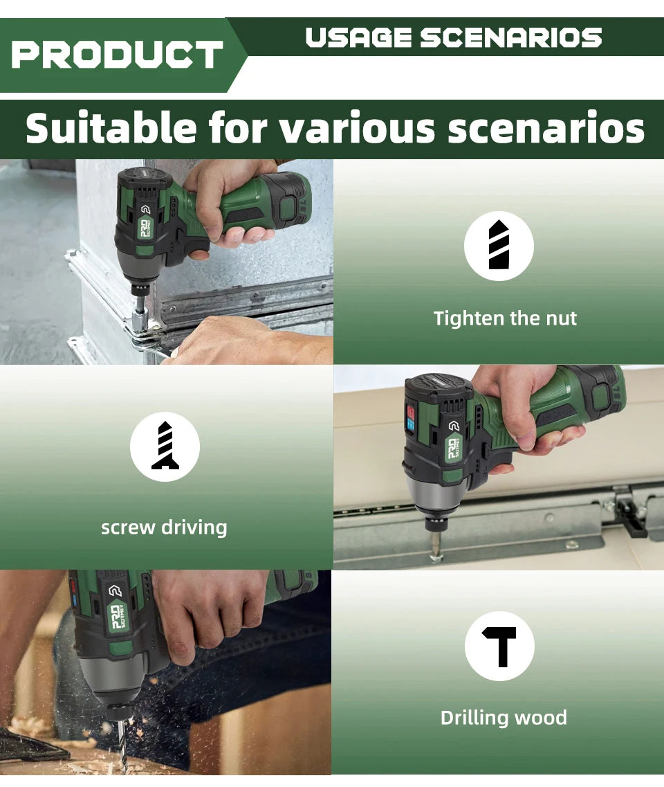 140NM Brushless Electric Screwdriver 17V Cordless Drill Screw 1500mAh Battery Rechargeable Hexagon Power Tools by PROSTORMER