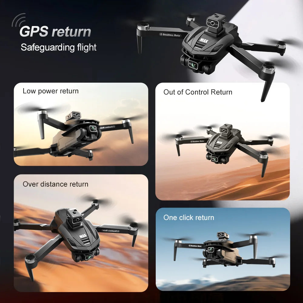 2025 Mini Drone 8K Professional HD Dual Cameras V168 Max Foldable Outdoor Drones Long Range WIFI FPV App RC Control Portable