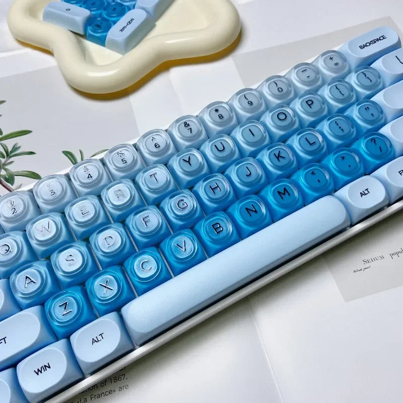 Foundation Crystal Keycaps Set HOA Profile Key Caps Custom DIY Gaming Mechanical Keyboard PBT Keycap Set for Office Keyboard