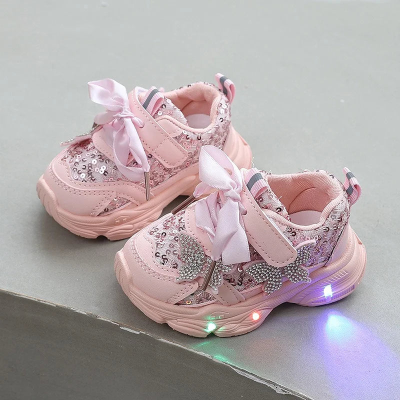 2026 New Girls Soft Sole Non-Slip Shoes Cute Princess Casual Sneakers Lightweight Sport Shoes for Toddler Little Girls Spring